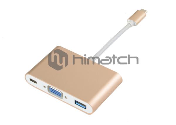 Black USB 3.1 Type C Cable To VGA Female USB3 F Type C Connector Female Docking