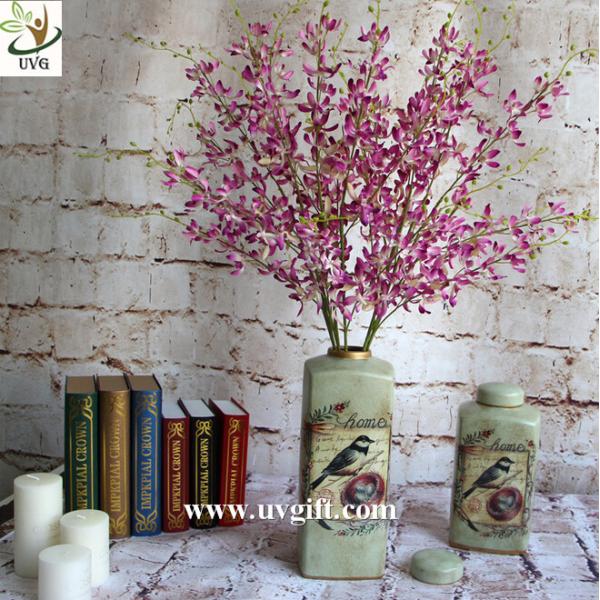 UVG Yellow decorative orchids plastic artificial flower factory for home garden decoration