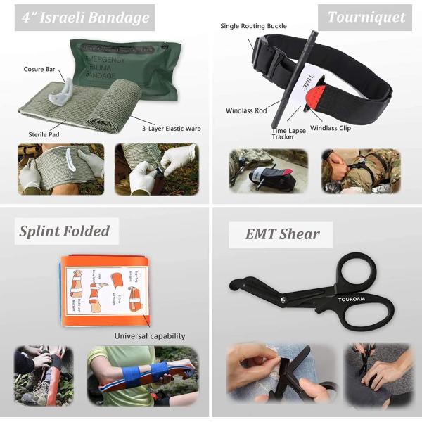 Фабрика оптовой продажи профессиональный тактический пакет для выживания, индивидуальный комплект первой помощи