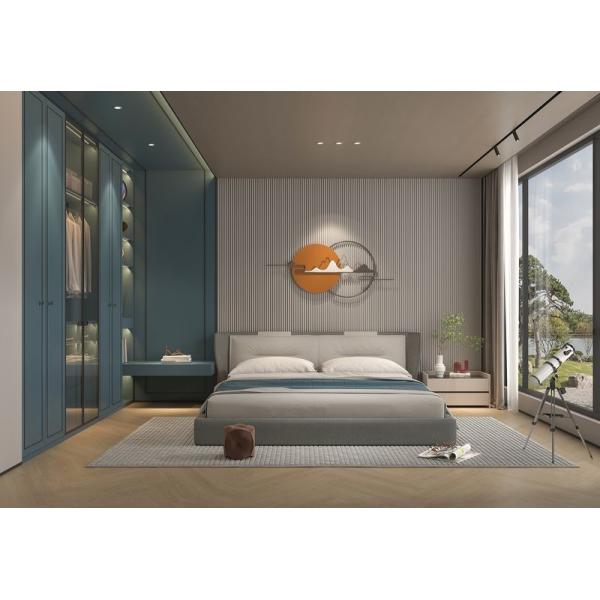 Nuevo armario de acero inoxidable de estilo chino azul gris con solución de almacenamiento múltiple