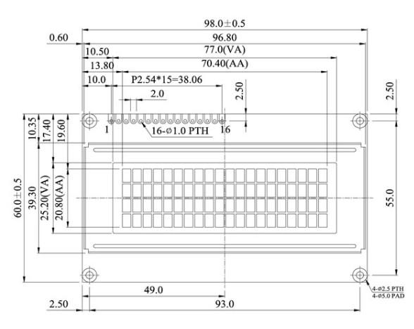 STN 40x2 LCD Display Monitor 182X33.5mm Character LCD Modules