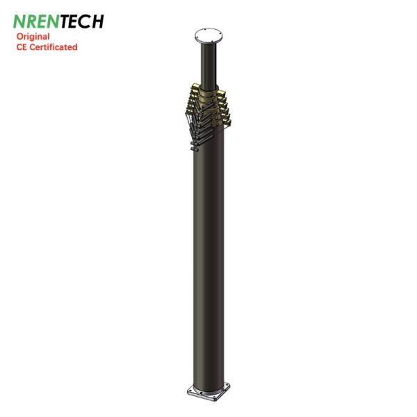 15m lockable pneumatic telescopic mast for mobile antenna tower 300kg payloads- lockable mast