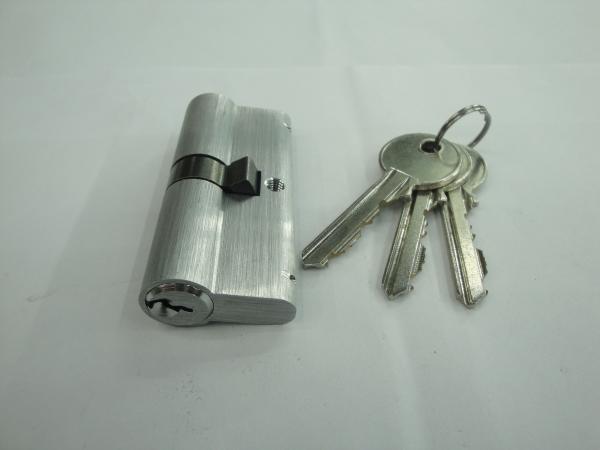 70mm(35*35) Euro Profile Double Brass Cylinder Lock with 3 brass normal keys Chrome brushed surface finish
