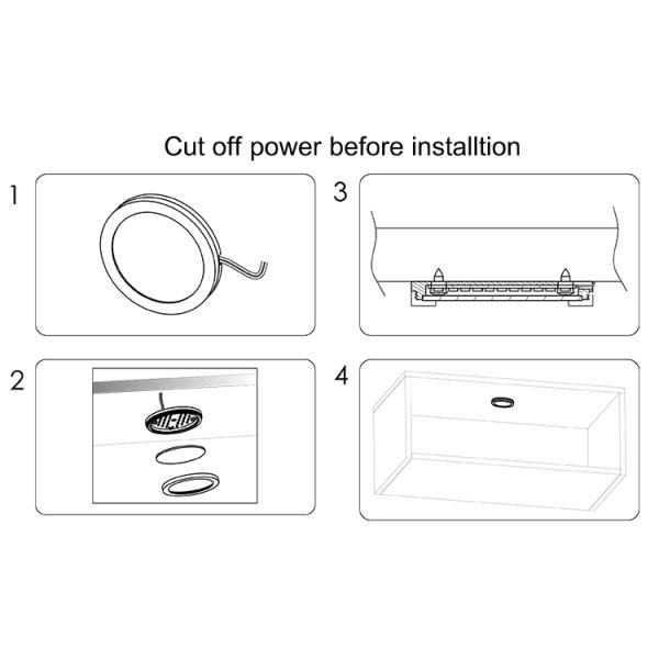 Linterna de cocina de LED de forma redonda ultra delgada 12V Linterna de luz alta