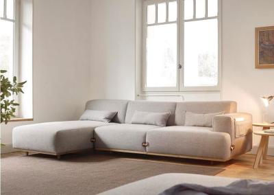 Eiderdown Bag Inside Fabric Corner Sofa , Customize Bosc Duffle Fabric Lounger Sofa