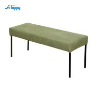 Banco de tecido verde de design moderno sem derrubada com base metálica Dc-7555