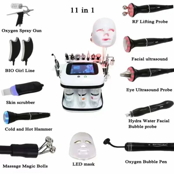 Face Lifting Moisturizing Facial Oxygen Bubble RF Hydro Microdermabrasion LED Facial Machine