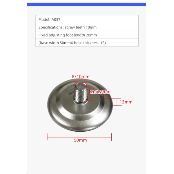 Plastic / Stainless Steel Table Legs 18mm 20mm Thread Table Feet Adjusters