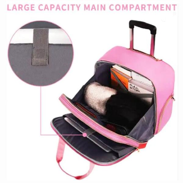 Женщины путешествуют продолжают портфель завальцовки ноутбука дела сумок вагонетки Weekender с колесами