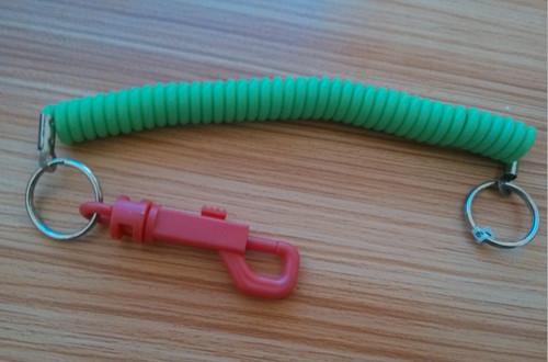 30cm Unstretched Length Hot Black Deluxe Coil w/PP Trigger Snap&Swival J-Hook