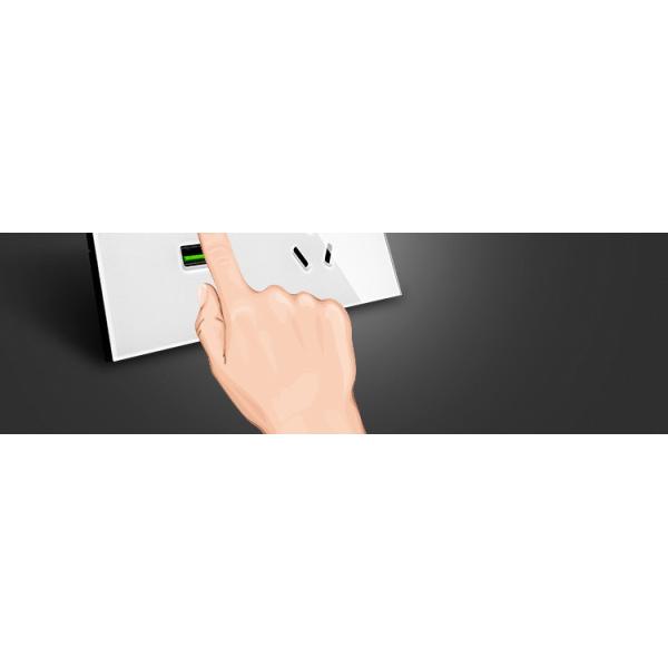 Smart Home AU Crystal Tempered Glass Panel Smart Touch Usb Charger & Wall Socket