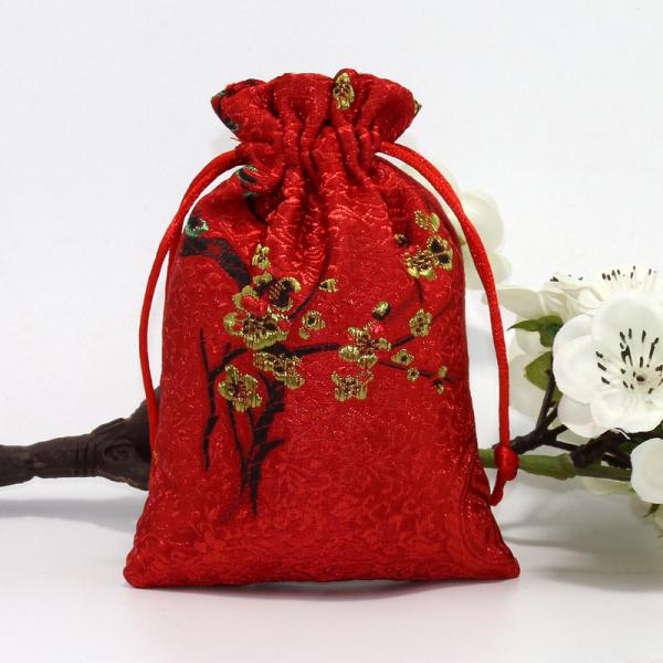 Customized Color Chinese Style Brocade Drawstring Bag for Customized Logo Jewelry Pouch
