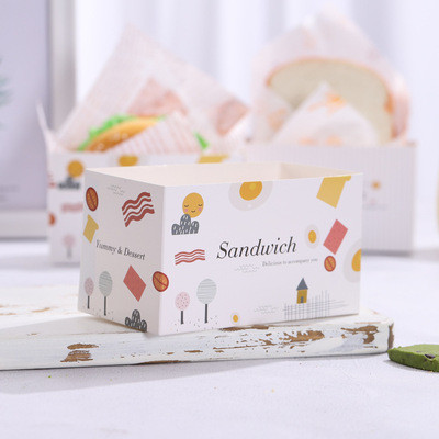 Breakfast Sandwich Toast Dessert Takeaway Boxes 255*170*80mm