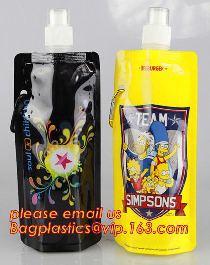 Collapsible Sports Water Bottle 3 Pack, Foldable Leak Proof Travel Bottles for Camping and Hiking, 480 mL Capacity