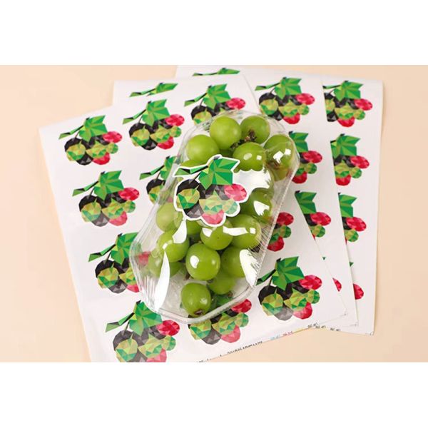 Holographic Fruit Food Packaging Sticker Label Cherry Grape Banana Fruit