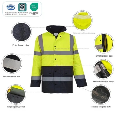 Breathable 300d Oxford Security-Protection Reflective Uniform-Work-Clothes for Workers