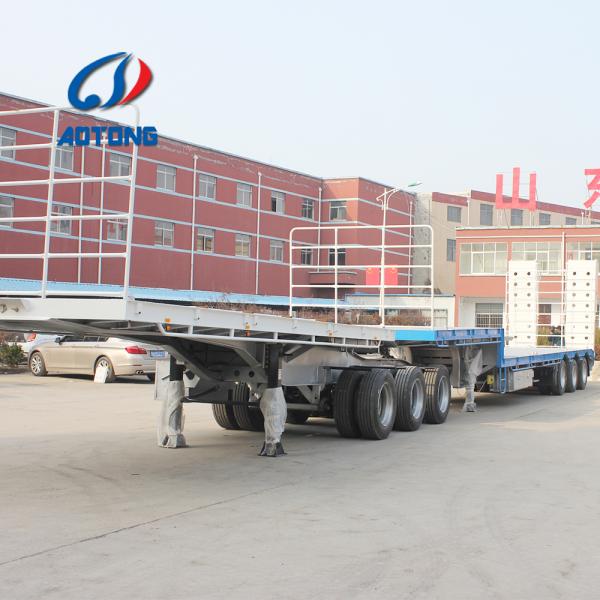 Высокая полезная нагрузка Aotong Гидравлическая система рулевой рампы низкая кровать полуприцеп грузовик 9м 13м