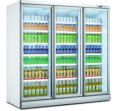 Factory Price Commercial 3 Door Chiller for Supermarket Glass Door Fridge Beverages Display Cooler