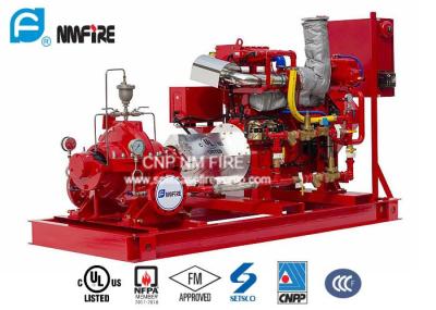 Para o uso da água UL/FM alistou a bomba de fogo da movimentação do motor diesel com a bomba de fogo rachada horizontal do caso 1250GPM @ 150PSI