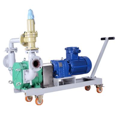 Stainless Steel PTFE Handcart Lobe Pump , Anti Aging Lobe Mobile Diesel Water Pumps