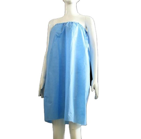 SJ Disposable Shower Dress Straight Across Bath Dress Strapless Nonwoven Soft PP Excellent for Sauna Room SPA Beauty Salon Hotel