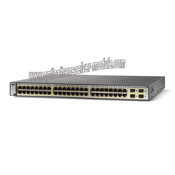 Переключатель Cisco оптического волокна WS-C3750G-48PS-E, катализатор 3750 переключателя сети POE 48 10/100/1000 t