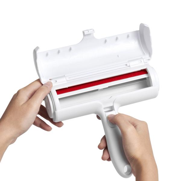 White Plastic Self Cleaning Lint Roller Reusable Lint Roller For Pet Hair