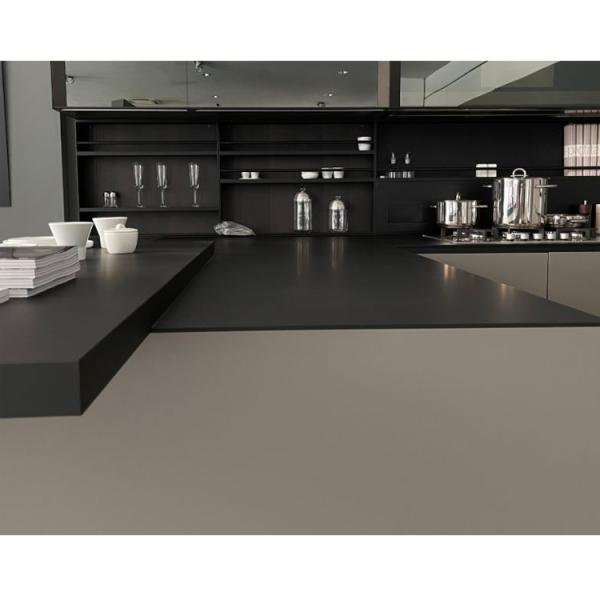 Handleless Light Gray Glossy PVC Kitchen Cabinet Modern Kitchen Cabinets