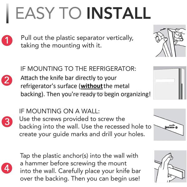 16 дюймовый устойчивый магнитный нож из дерева акации с неодимовым магнитом