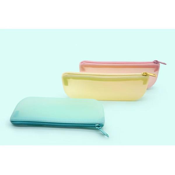 19*7*2.8cm Student Pen Tools Silicone Storage Bag in Colorful Design with Custom Logo