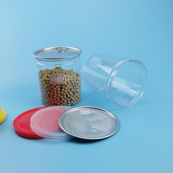0.4L 0.5L Easy Open End PE Cap Plastic Food Jars