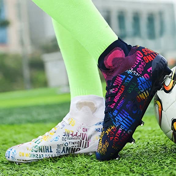 Maugely Canvas Leather Firm Ground Cleats Soccer Shoes 35-45