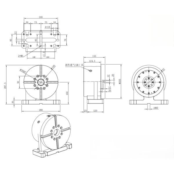 4 Axis Disc Type Cnc Machine Tailstock For W Series Rotary Tables With Precision Support