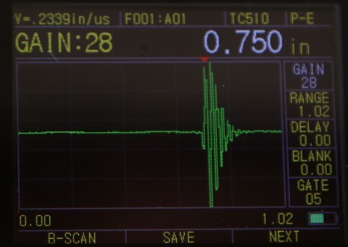 Датчик толщины краски OLED TM281D ультразвуковой выстраивает в ряд 0.50mm до 508mm