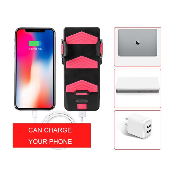 USB Rechargeable LED Bike Headlight Bike Horn Phone Holder Powerbank for Night Riding