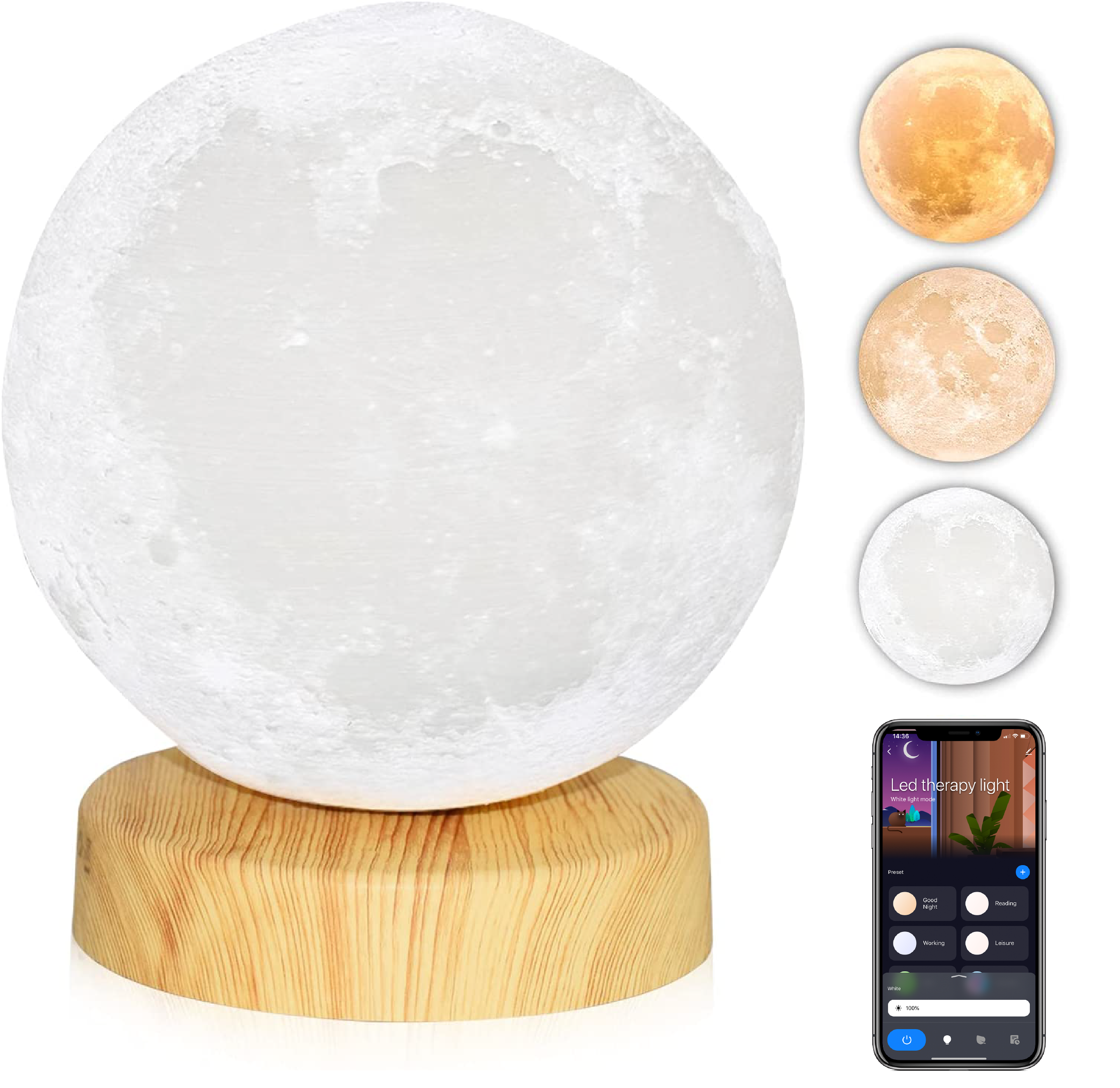 16W Smart Light Therapy Lamp Remote Control Circadian Optics Lamp White / Silver / Gold / Black