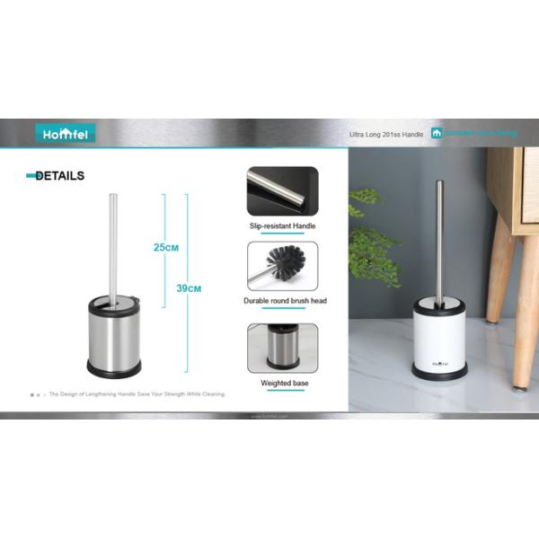 Economic Stainless Steel Toilet Brush with Easy Automatic Open Holder and Anti-Bacterial PP Brush Filament