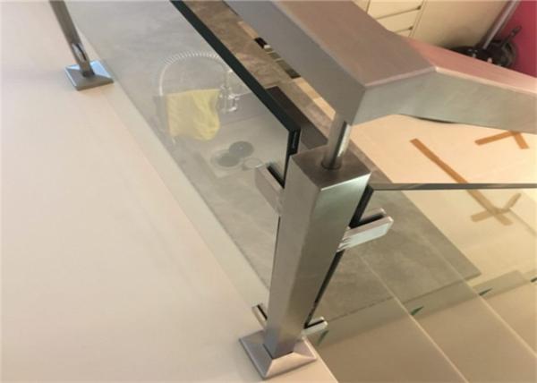Square Post Stainless Steel Glass Balcony Railing Designs For Landing Balustrade
