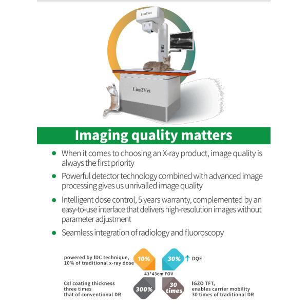 32 кВт Ветеринарное медицинское оборудование Флюороскопия в реальном времени DR