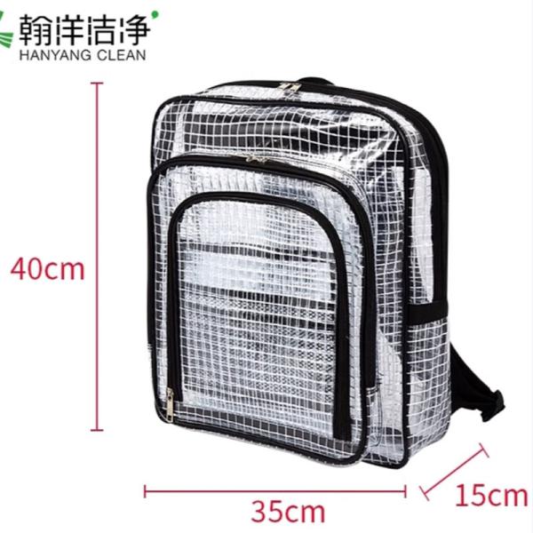 Transparent Anti Static Backpack 40x35x15cm PVC ESD Protective