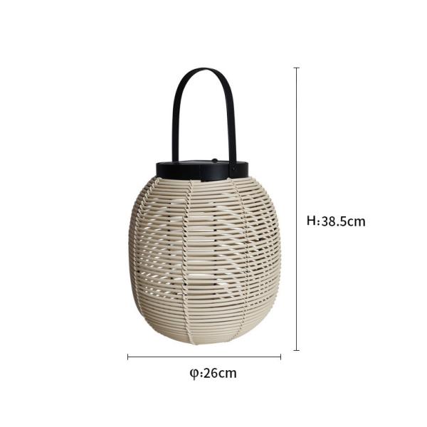 Outdoor Rattan Decorative Portable Waterproof Floor Lamp Solar Garden Light