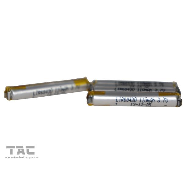 батарея E-cig LIR68500/LIR68430 3.7V большая для одобренного набора 110mAh ROHS эга Ce4