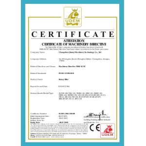 Changzhou Qianyi Machinery Technology Co.,LTD Сертификации