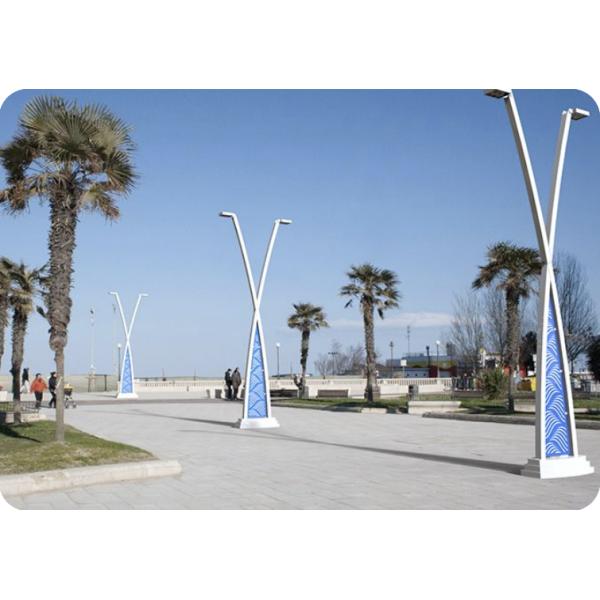 Fabricants en acier incurvés de Polonais de réverbère de 30ft lieu de rendez-vous publics de paysage de 9 mètres 10m 12m