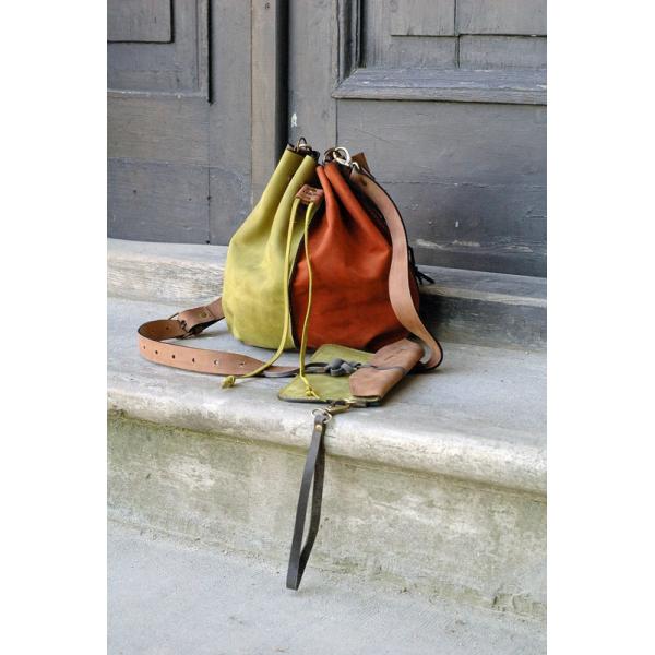 leather woman bag baggy shape Maja multicolor Ladybuq art design