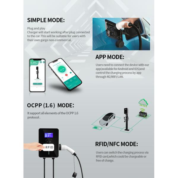 Type fixé au mur rapide de la station de charge à C.A. de la CE EV 22kw*2 - 2