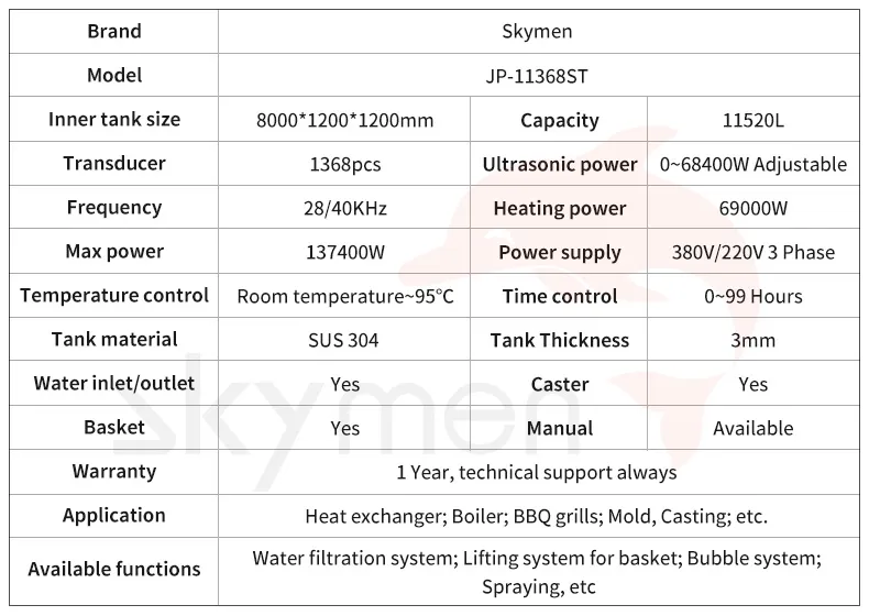 8000L Industrial Ultrasonic Cleaner Tank 28/40kHz for Air Cooler
