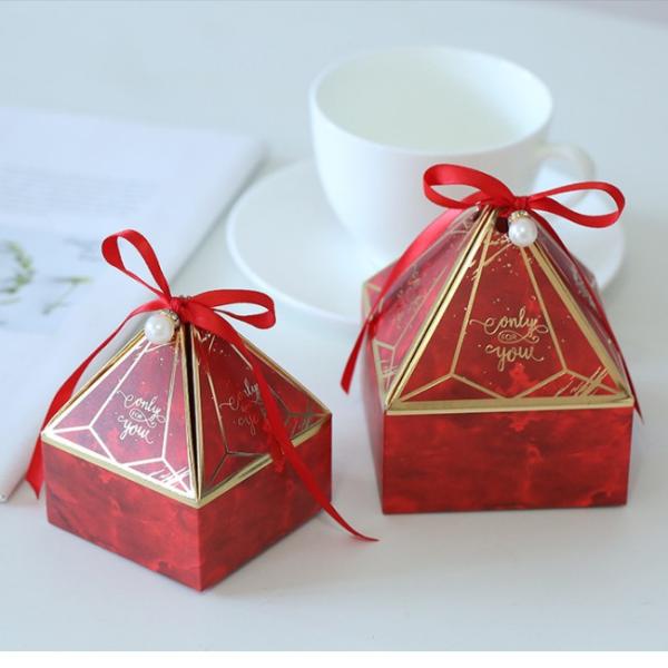 Caja de regalo de empaquetado de la pirámide del papel del recuerdo los 8*7cm el 10*8.5cm