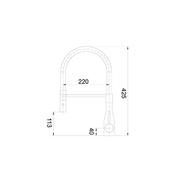 Black Hot And Cold Kitchen Taps Chrome Kitchen Sink Mixer Taps 425mm