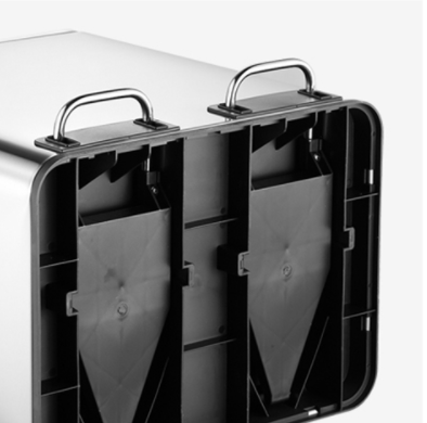 30L Two Compartment Indoor Trash Can  Foot Pedal Stainless Steel Waste Basket